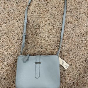 Baby blue basic double crossbody bag